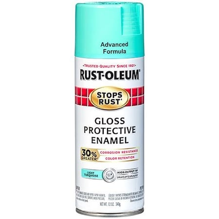 Rust-Oleum Spray Paint, Light Turquoise, Gloss, 12 oz 338918
